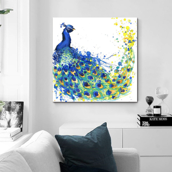 Skilled Artist Hand-painted  Painting Lovely Animal Oil Painting on Canvas Cute Artwork peacock Oil Painting