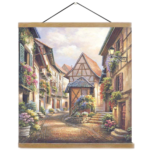 Custom designs DIY painting seaside village house paint by number kit handmade oil painting on canvas