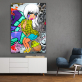 Wholesale customization street graffiti art abstract canvas wall decoration colored printed canvas oil painting