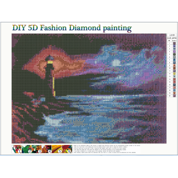 Personnalisé paysage marin rond cristal strass diamant peinture Nightsky 5D pleine perceuse peinture d'un diamant pour adulte