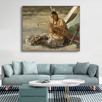 Wholesale quick shipping Indian portrait design picture painting, living room wall decor home art decoration painting supplies