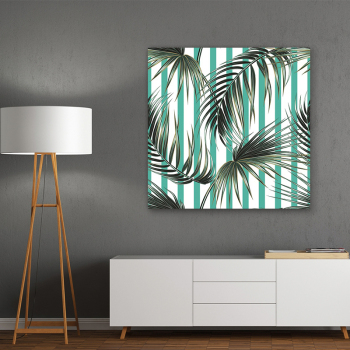 Hot sale summer fresh banana leaf home decoration painting printing canvas oil painting