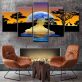 Modern 5 Frameless Canvas African Prairie Animal Painting Printing Wall Art Home Decoration 5 Living Room Picture