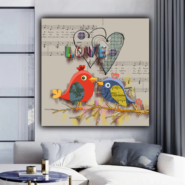 Canvas Animal Birds Wall Art Decorative Painting Prints Poster Craft Family Canvas Painting