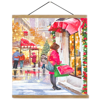 Christmas deer Oil painting by digital canvas painting for living room wall artist residence decoration