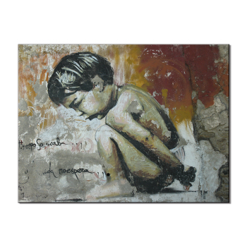 Realismus-Stil Handgefertigte Kunst-Leinwandmalerei Bare Boy Ölgemälde Wand Für Wohnzimmer Wohnkultur Kunst