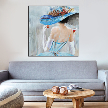 pintura al óleo bailarina abstracta pintada a mano chica sexy espalda mujer pintura arte imagen decoración