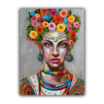 Handmade Texture Oil Painting Women with flowers are gorgeous Abstract Art Wall Pictures Decoration Handmade Texture Oil Painting Women with flowers are gorgeous Abstract Art Wall Pictures Decoration