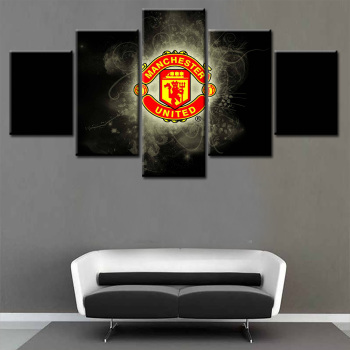 British Football Team Sports Spirit Unity Victory Black Background Red Team Emblem 5 Wall Art Home Oil Painting Spray Painting