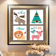 Wall art home decoration painting kits, modern cartoon animal painting set, printed type canvas wall painting
