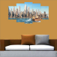 Modern Frameless City Cartoon Printing Wall Art Home Decoration 5 Living Room Pictures