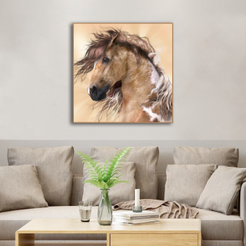 Top fashion running brown horse art home painting, size and logo customized decoration wall painting