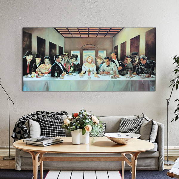 Factory price OEM design the world famous movie star team art picture hotel wall art painting