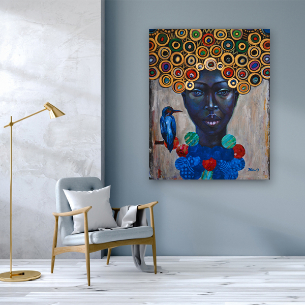 African Woman Art Paintings On the Wall Art Posters And Prints Black Hands Holding Golden Jewellery Canvas Pictures Home Decor