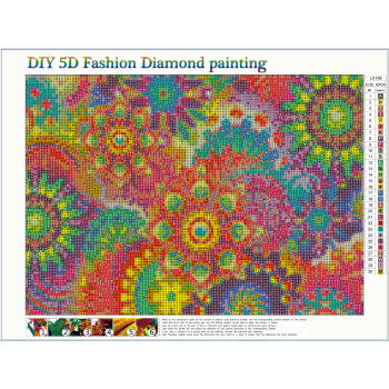 Venta al por mayor, pintura de diamantes de imitación de cristal redondo Mandara personalizada, pintura de taladro completo 5D de un diamante para adultos