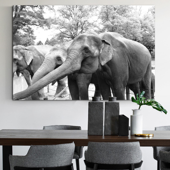 Custom print digital canvas modern painting, wall art decoration elephant animal canvas painting
