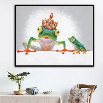 Handmade Painting for Room Decor Hand painted Color Frog Animals Canvas Painting