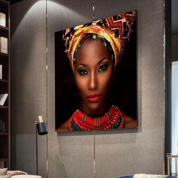 Cheap customized digital printing sex the black lady with fashional jewelry, home decor art modern canvas painting