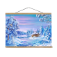 Winter street art oil painting, DIY oil painting by numbers, 40*50 unfading blue landscape oil painting