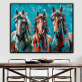 Hand Painted Modern Animal Oil Picture Handmade horse Art Oil Painting on Canvas for Home Decorative