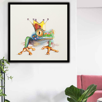 Украшения для стен ручной работы Лягушки с коронами Абстрактная картина маслом на холсте декор стен декор