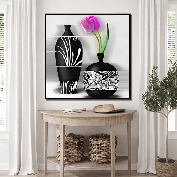 Canvas Flowers Painting Canvas Wall Flowers Blooming Colorful Flowers Adult Art Painting With Frame Home Painting Decoration Oil