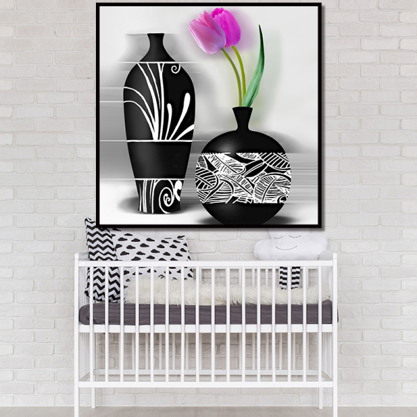 Canvas Flowers Painting Canvas Wall Flowers Blooming Colorful Flowers Adult Art Painting With Frame Home Painting Decoration Oil