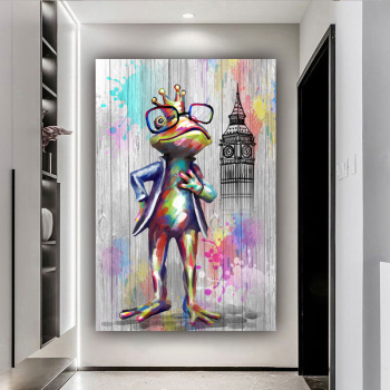 New products wholesale wall art custom frog king photo picture prints original products animal canvas painting