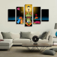 Modern 5 panels printed oil painting inkjet poster printing wall decor canvas art prints