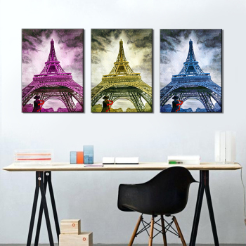 Pintura al óleo moderna Torre Eiffel Arte Decoración del hogar Sala de estar Pintura artística Sin marco