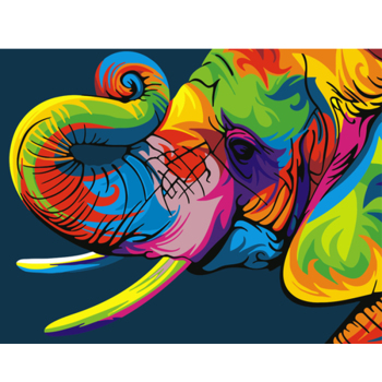 Индивидуальный дизайн Homfun Kids Animal Canvas Wall Art Красочные слоны Набор для рисования на холсте DIY Краска по номерам для взрослых