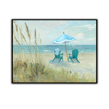 Handmade Texture Oil Painting View the scenery on the beach reclining chair Abstract Art Wall Pictures Decoration Handmade Texture Oil Painting View the scenery on the beach reclining chair Abstract Art Wall Pictures Decoration