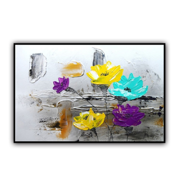 100% fait à la main Texture peinture à l'huile passion fleur Art abstrait mur photos pour salon maison bureau décoration