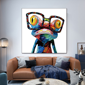 Wholesale Custom multi-panel Dog with Glasses Framed Paintings New wall art Canvas Poster for other home decor