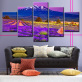 Lienzo moderno sin marco Snow Mountain Purple Lavender Beauty Print Arte de la pared Pintura al óleo para el hogar Decoración 5 Cuadros de la sala de estar