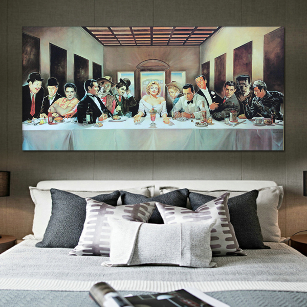 Factory price OEM design the world famous movie star team art picture hotel wall art painting