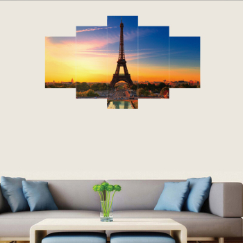 5 piezas de pinturas al óleo para la belleza de la Torre Eiffel en la decoración del hogar de verano