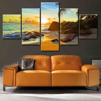 Best sellers hand painted wall art for living room lonely island theme canvas print painting
