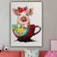 Handmade Oil Paintings 3D Colourful Abstract Panting Animal Canvas Wall Art For Home Decor