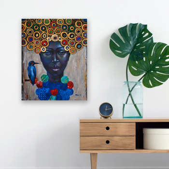 African Woman Art Paintings On the Wall Art Posters And Prints Black Hands Holding Golden Jewellery Canvas Pictures Home Decor