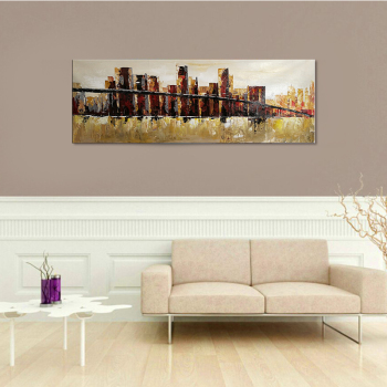 Home Decor Hand Made oil painting Architectural Landscape Bridge