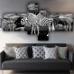 Modern Art canvas oil painting  Five Group 3D Flowers Oil Painting For Indoor Decoration