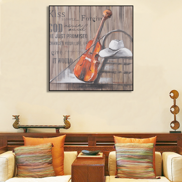 Factory sale abstract violin instrument handmade oil painting, custom design wall decor abstract painting
