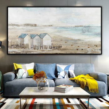 Home Decor Hand Made oil painting Rural scenery, the house of hometown Decorative painting