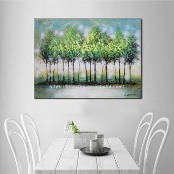 100% planta árbol hecho a mano cuchillo textura pintura al óleo abstracto verde arte pared cuadros para sala de estar hogar Oficina Decoración