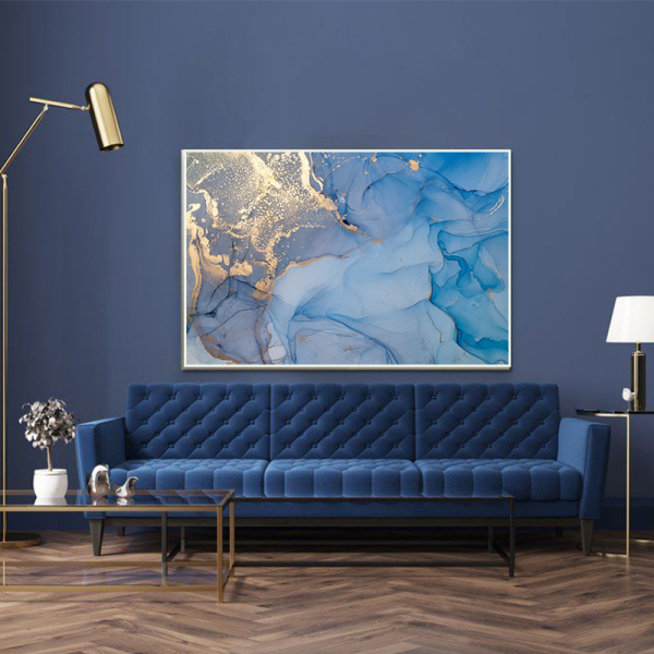 High sale wholesale oil painting home decoration blue abstract oil painting living room wall decoration painting