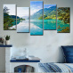 Home Wall Decoration Green Mountains And Water Blue Sky Realistic Landscape Painting 5 Oil Painting Spray Painting