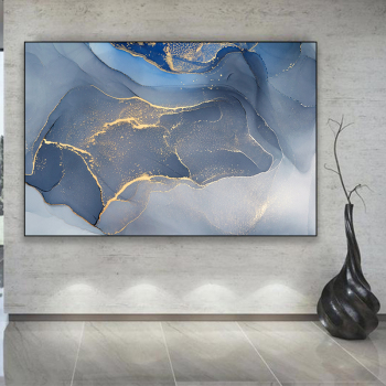 Factory wholesale painting home decoration blue color abstract painting living room wall decoration painting