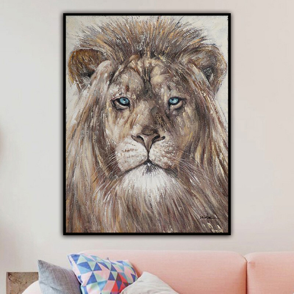 Handmade  Texture Oil Painting A mighty lion Abstract Art Wall Pictures for  Home Office Decoration