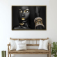 African Artwork canvas print painting for dinning room home hotel, Wall Decoration black women portrait painting on canvas